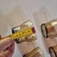 set of 4 vintage brown smoked glass cups with handles
