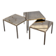 Three small tables in brass and mirrored glass vintage 1960s Italy