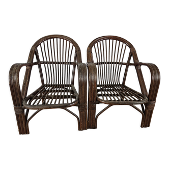 Pair of wicker armchairs from the 70s