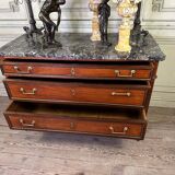Louis XVI style mahogany commode in three colors, 18th century