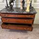 Louis XVI style mahogany commode in three colors, 18th century