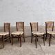 Série de 4 Chaises bistrot vintage en Corde