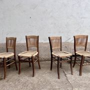 Set of 4 Vintage Rope Bistro Chairs