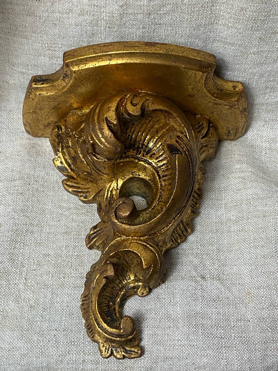 Pair of gilded wood wall consoles