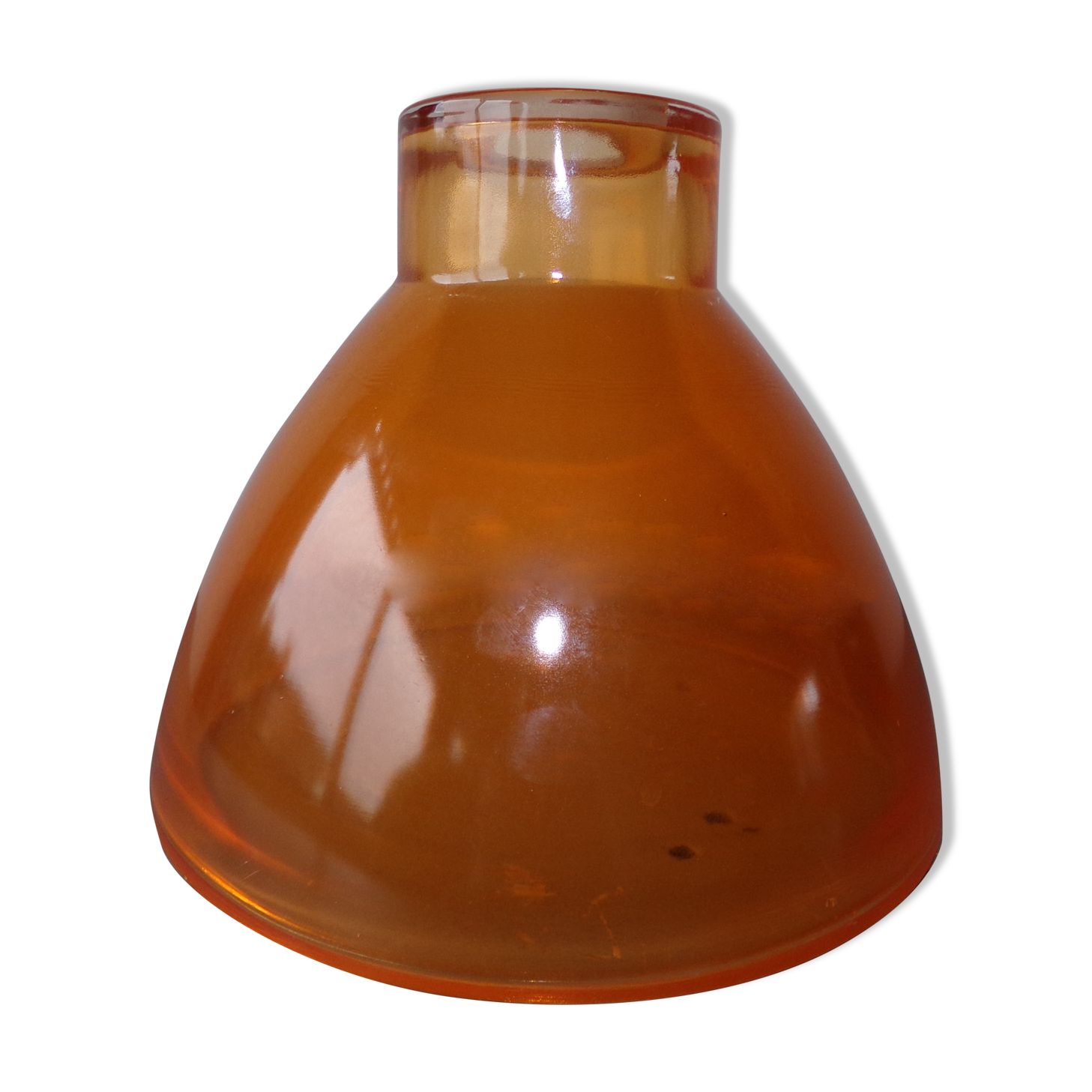 Suspension dome en verre orange