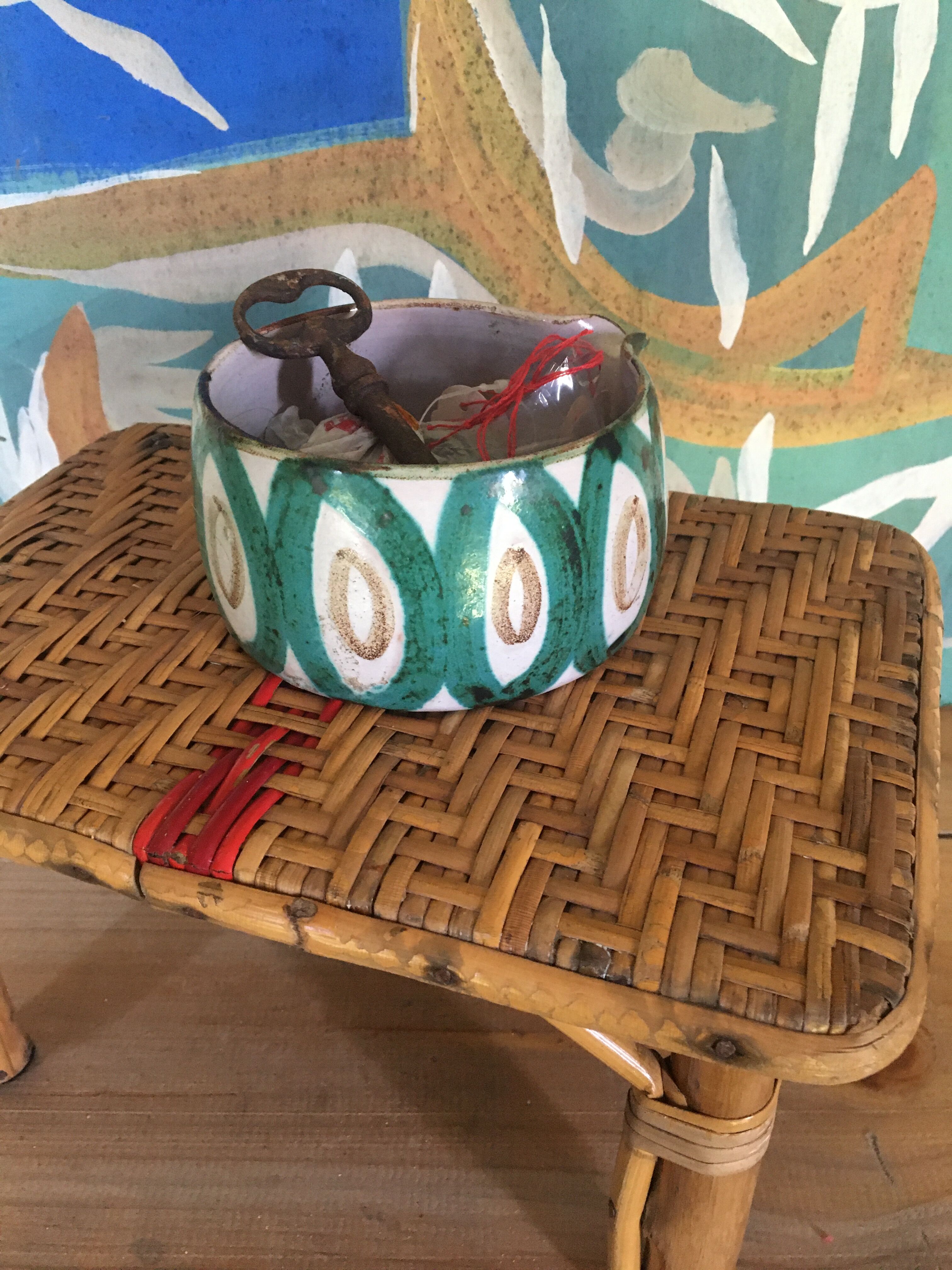 Braided bamboo footrest, early twentieth century