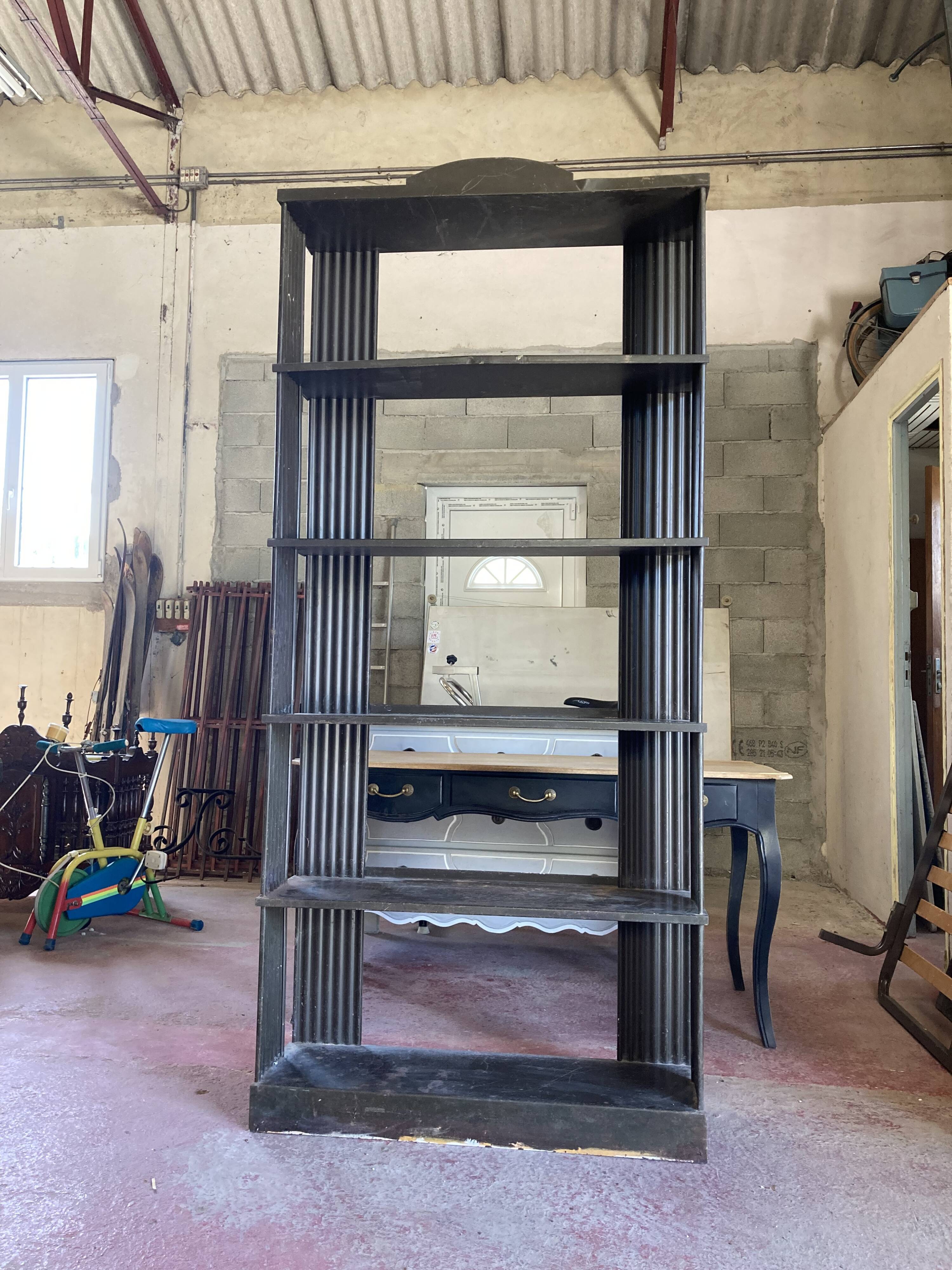 Black tole floor cabinet industrial style circa 1930