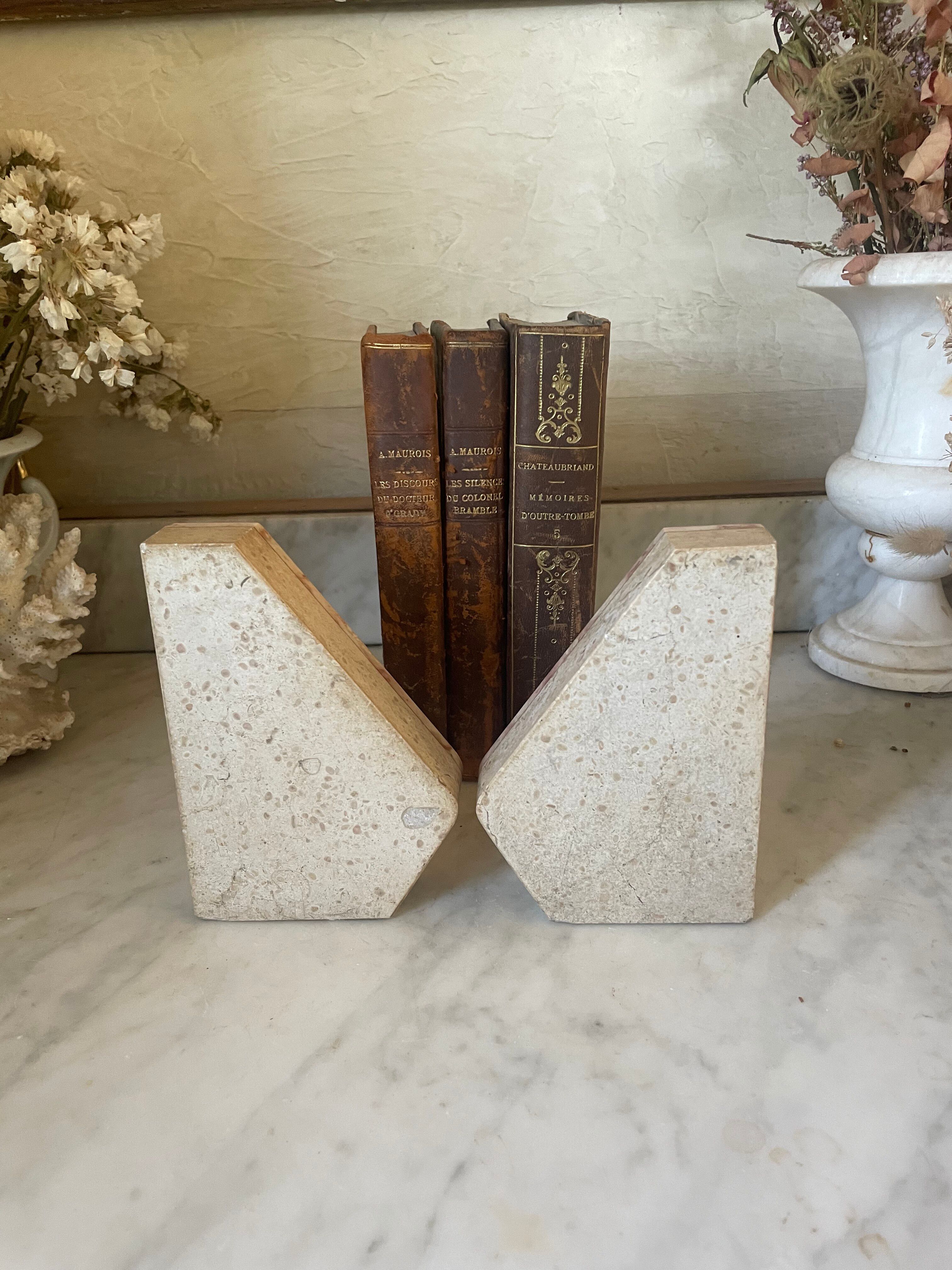 Pair of marble bookends