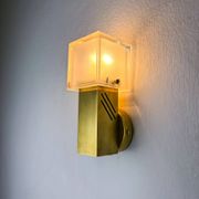 Pair of cubic Murano glass wall lights by Gaetano Sciolari, Italy, circa 1970s