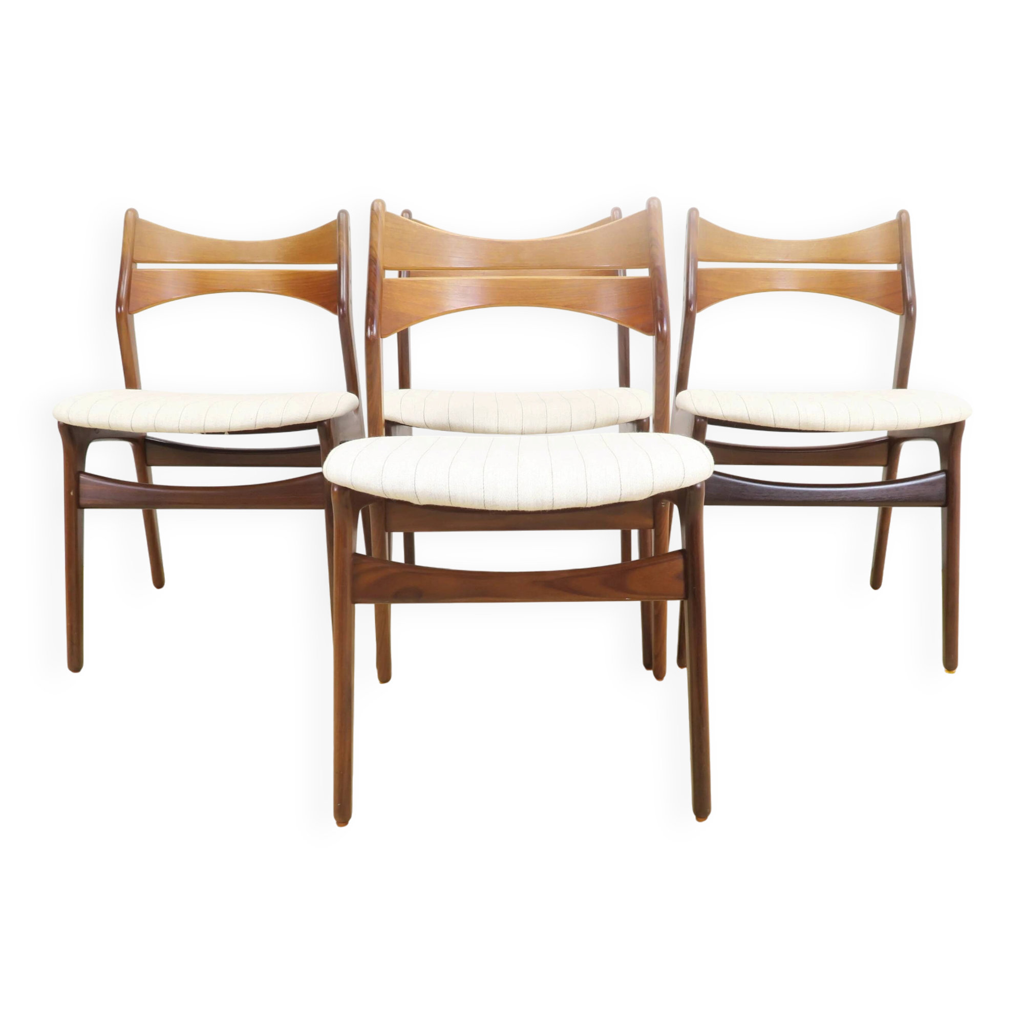 Ensemble de quatre chaises Erik Buch, années 1960