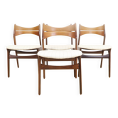 Ensemble de quatre chaises Erik Buch, années 1960