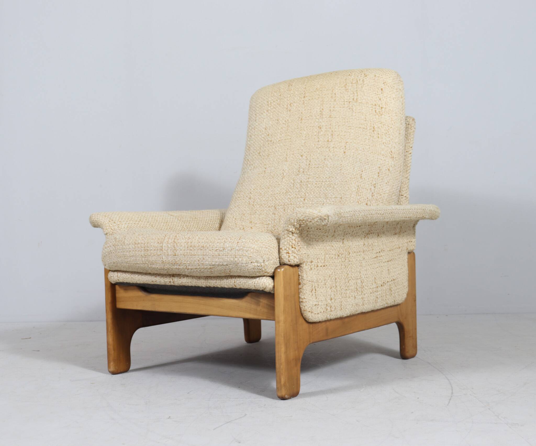 Fauteuil lounge scandinave du milieu du siècle avec ottoman, 1970
