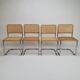 Set of 4 tubular frame and cane dining chairs by Marcel Breuer, 1970s