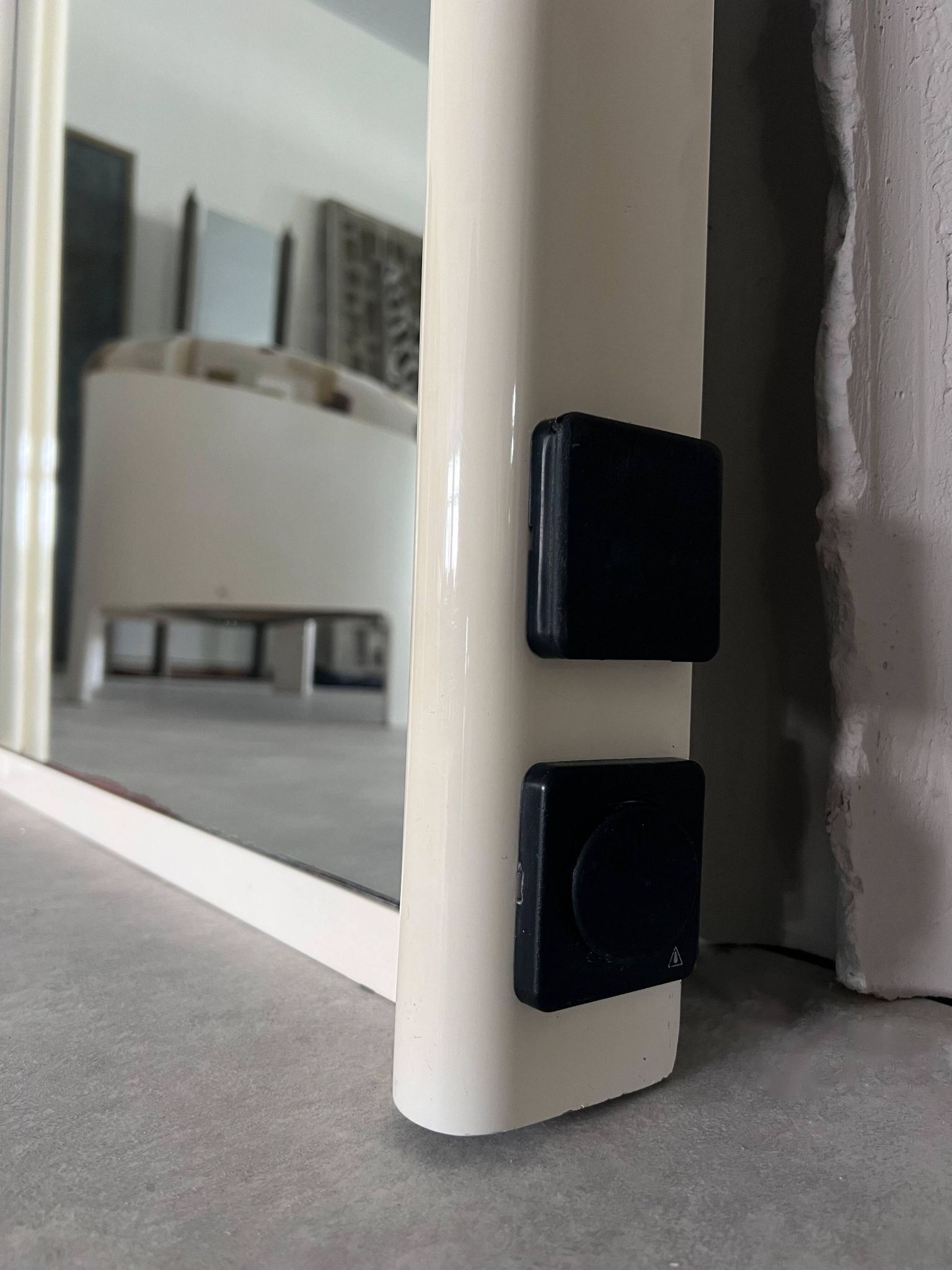 Vintage 1970s Illuminated Mirror with Built-In Socket