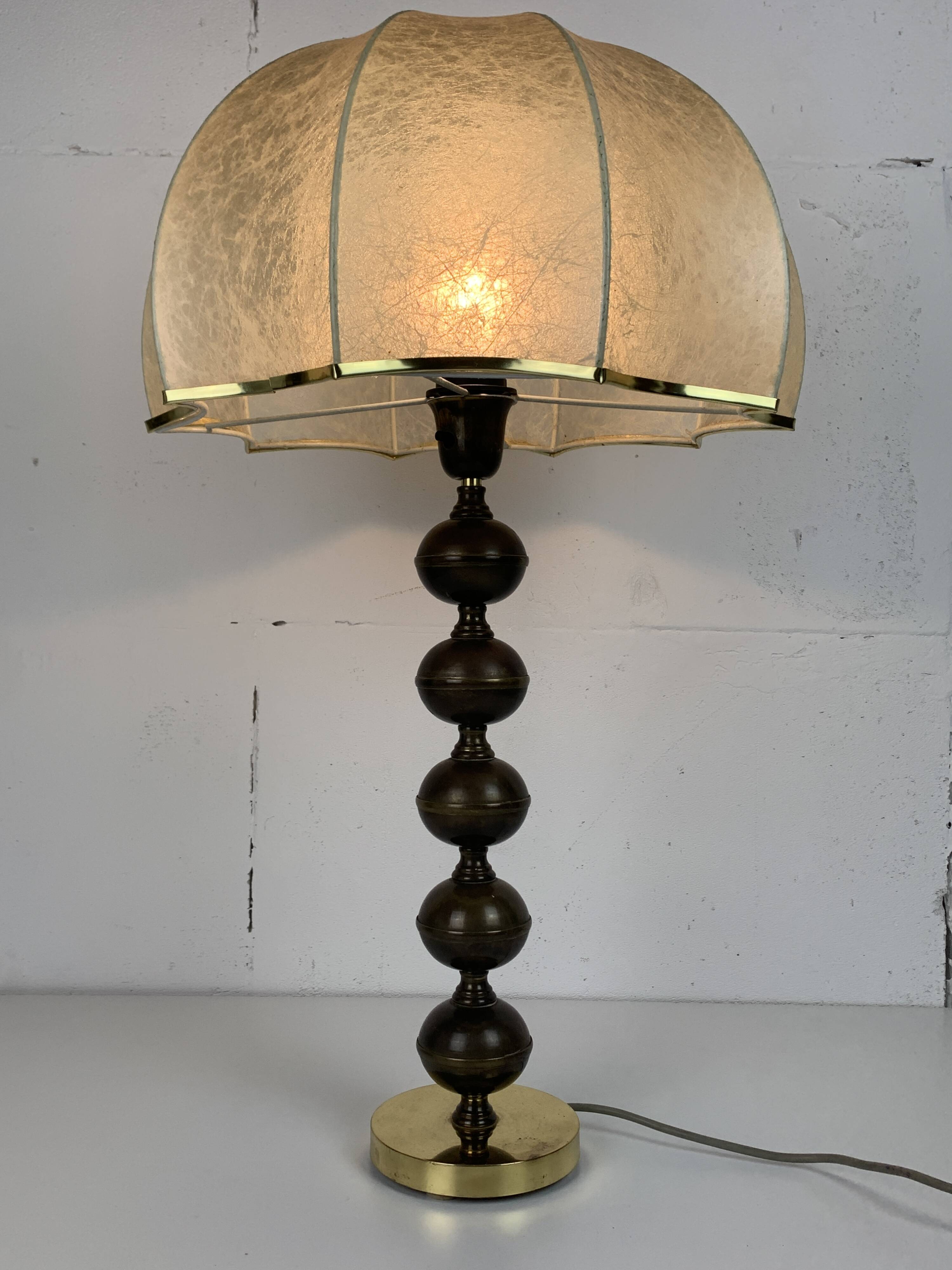 Midcentury Scandinavian brass cocoon mushroom lamp, Borens, Sweden 1960s