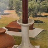 Minimalist cream ceramic candle holder