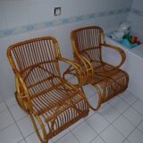 Rattan armchairs