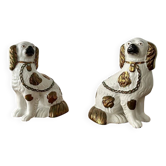 Pair of Staffordshire ceramic dogs – England, 20th century