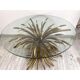 Old gold florentine wrought iron ears cofee table