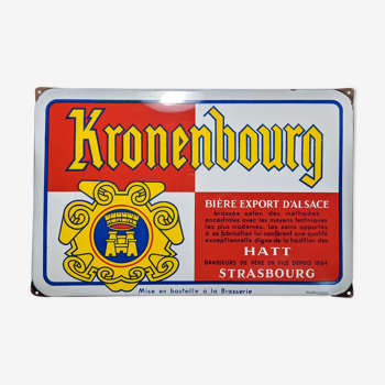Enamelled plate Kronenbourg 60s