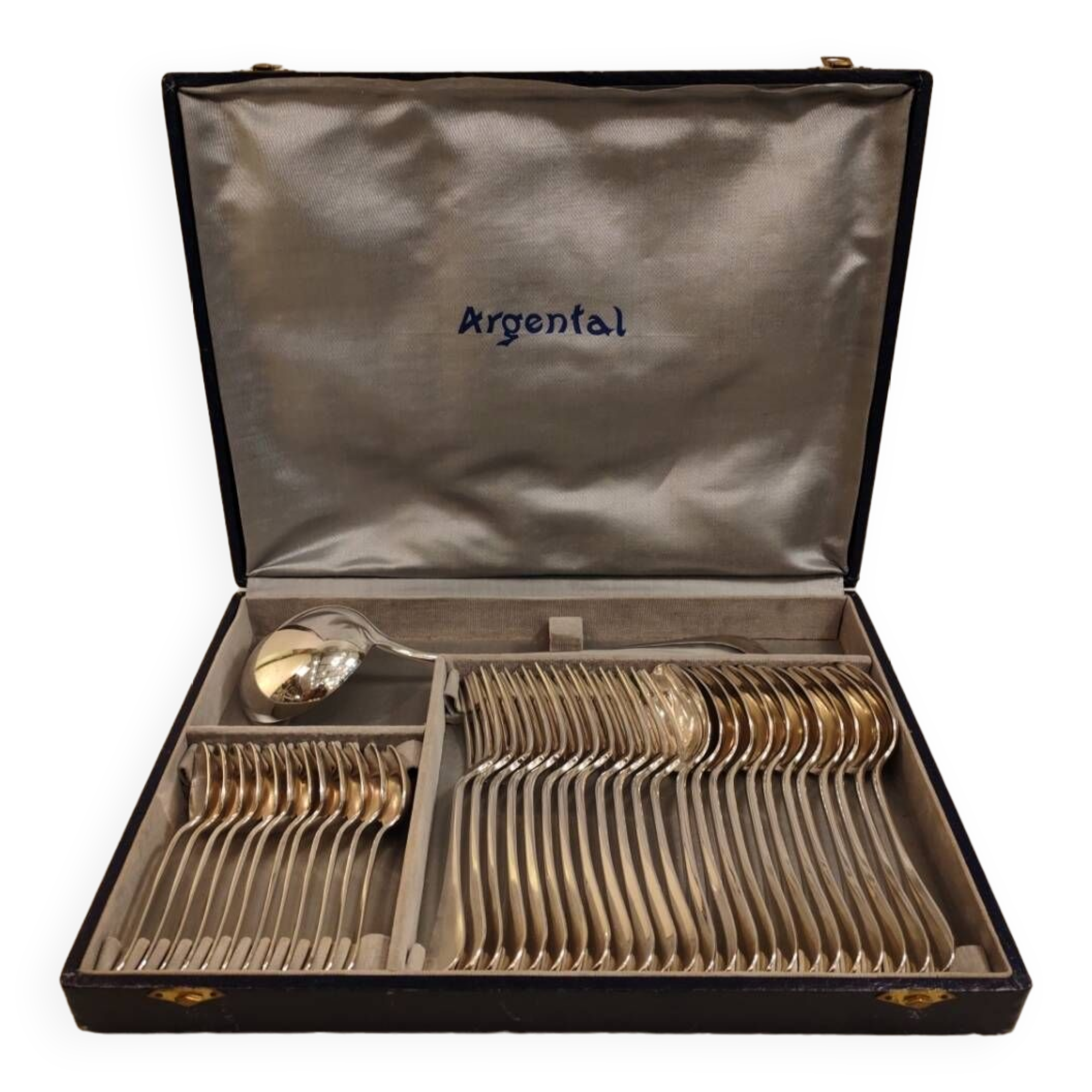 Cutlery set in silver plated metal, silver, 37 pieces.