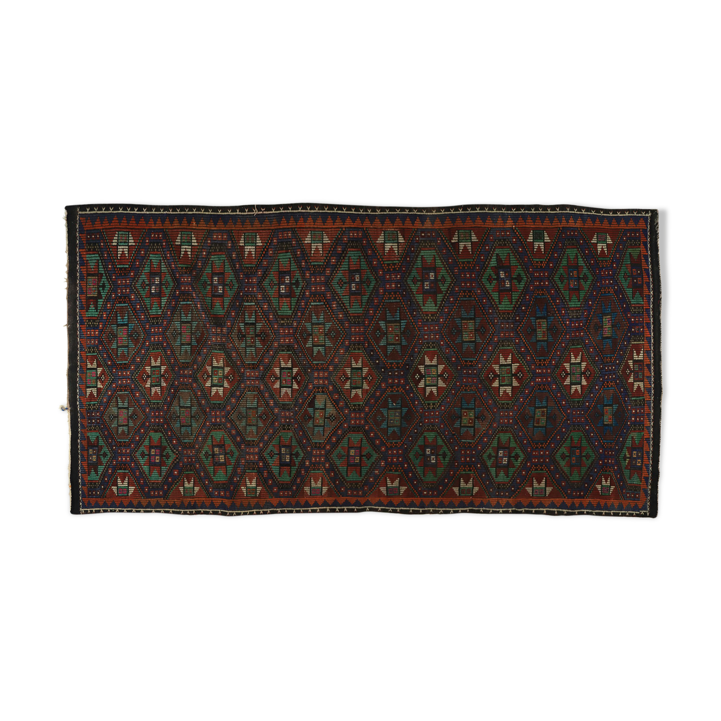 Anatolian handmade kilim rug 335 cm x 171 cm