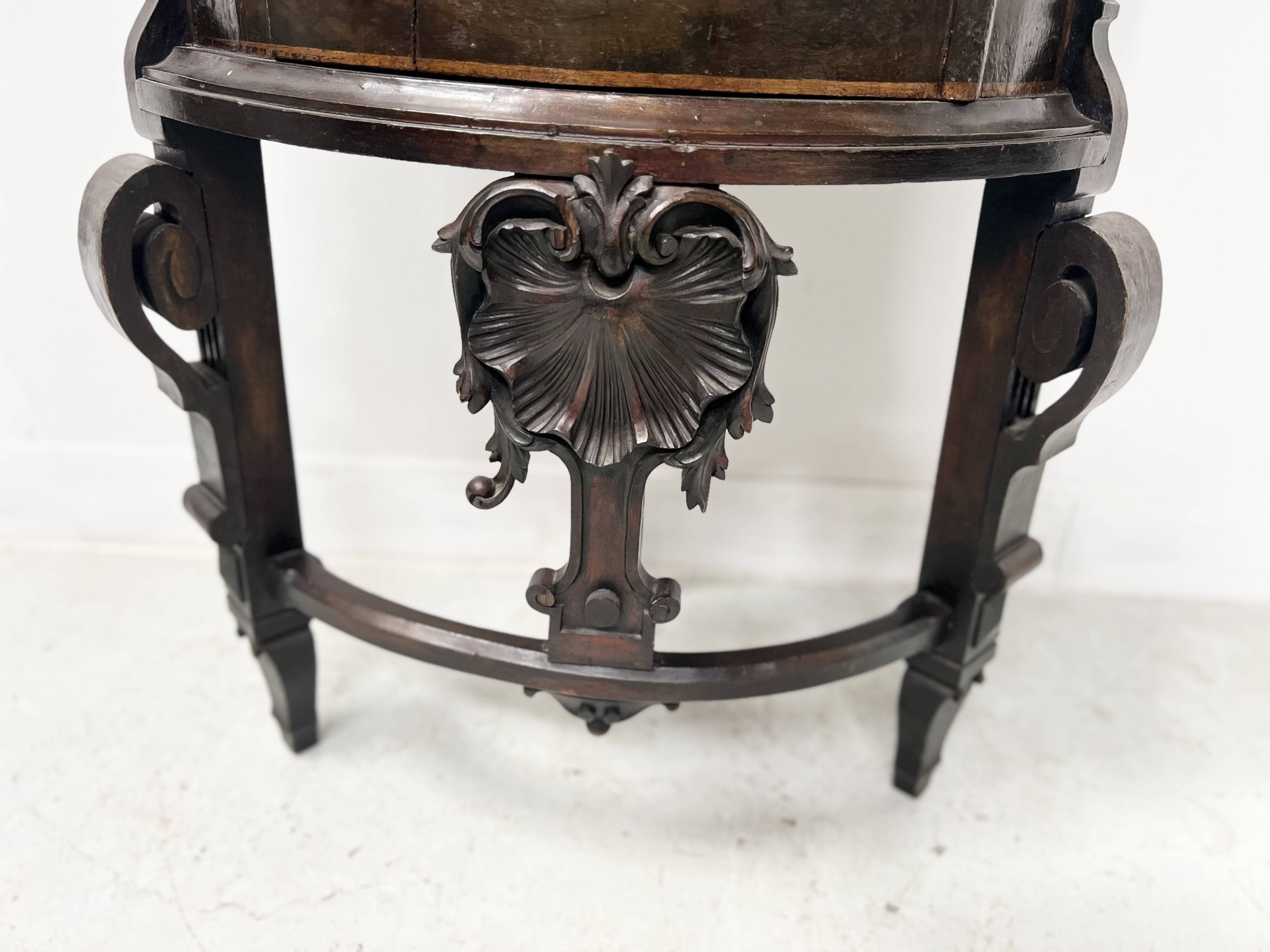 Half-moon corner cabinet decorated with a biblical scene, 19th century