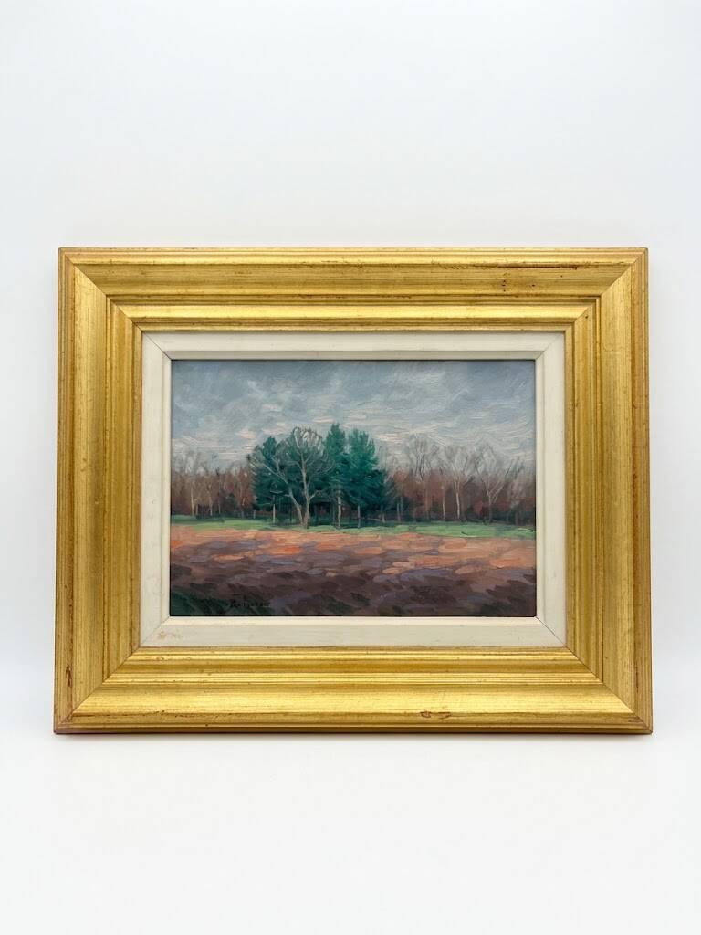 Ancient Table – Oil on canvas by Basil Poustochkine (1893-1973) – "View s