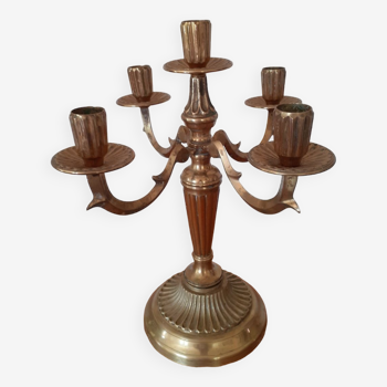 5-light bronze or gilded brass candlestick