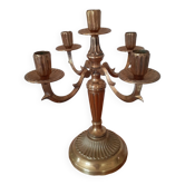 Chandelier 5 feux bronze ou laiton doré