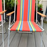 Pair of vintage folding camping chairs