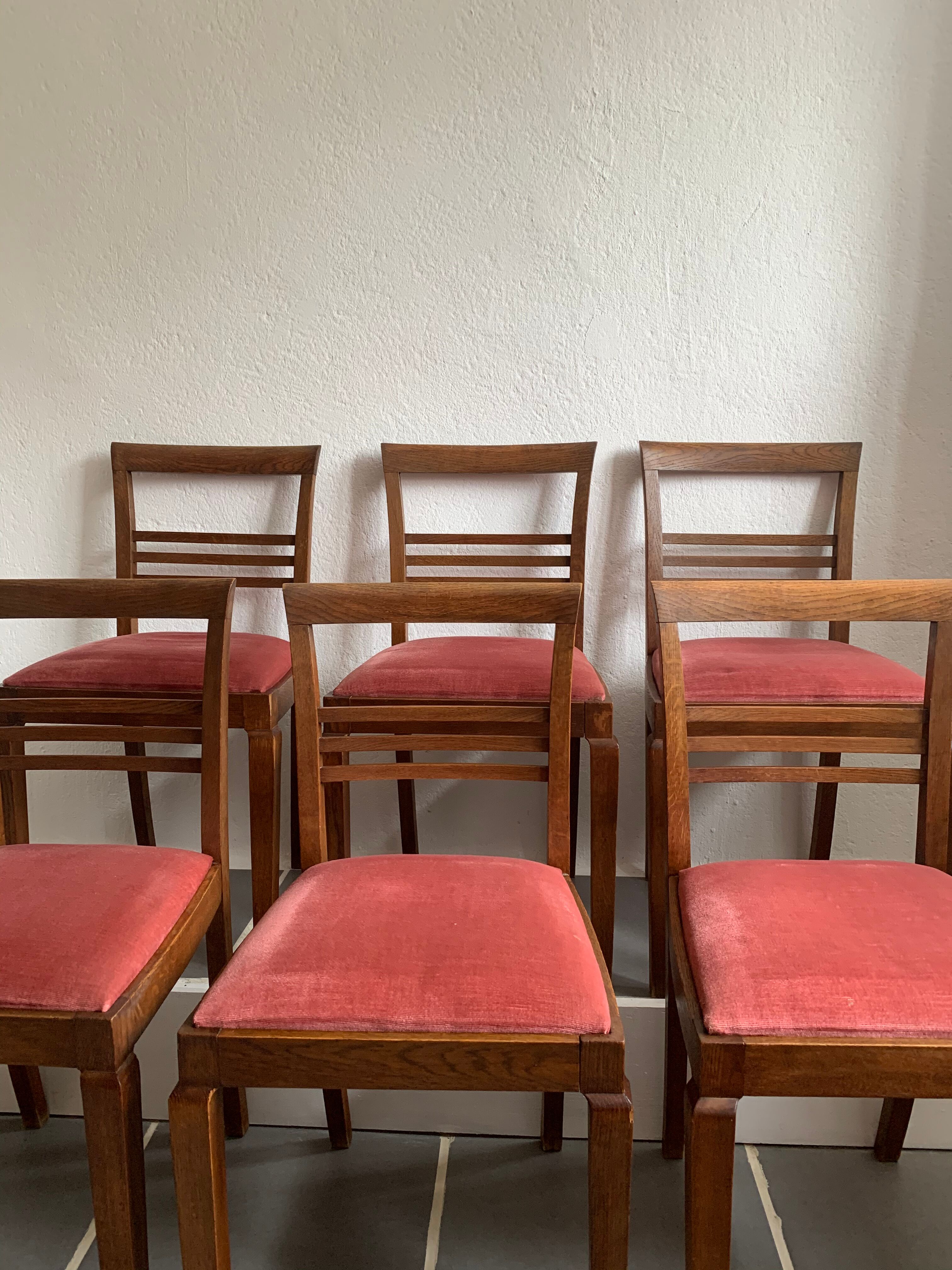 6 chairs era solid oak reconstruction