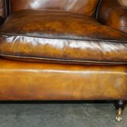 Howard & Son restored leather canapé, width 145 cm