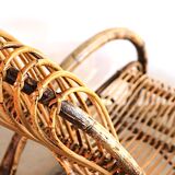Rocking chair in bamboo and rattan, 1950
