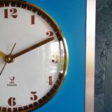 Vintage formica clock silent rectangular wall clock "blue jaz"