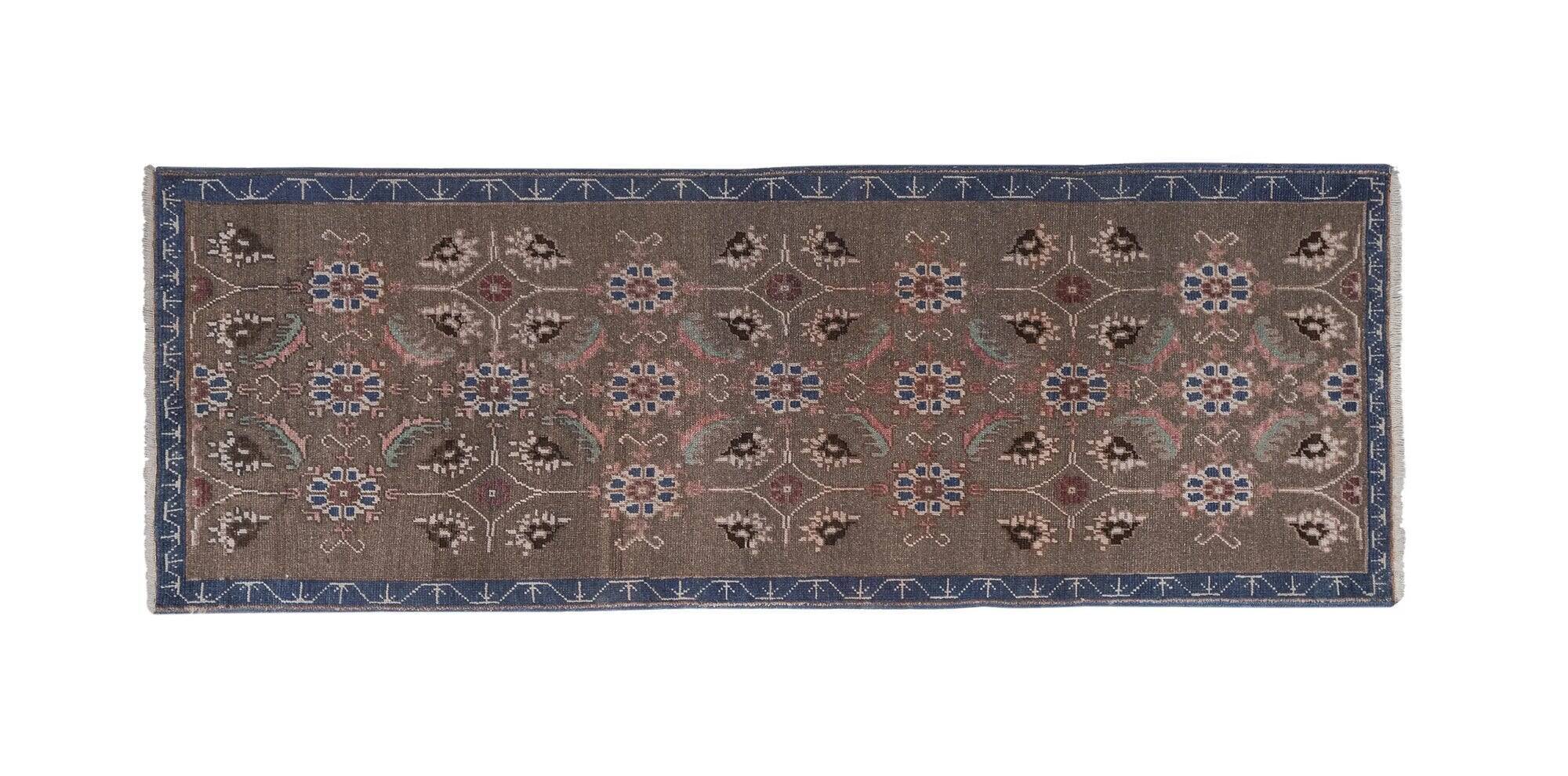 Vintage Turkish hallway rug 79x230 cm