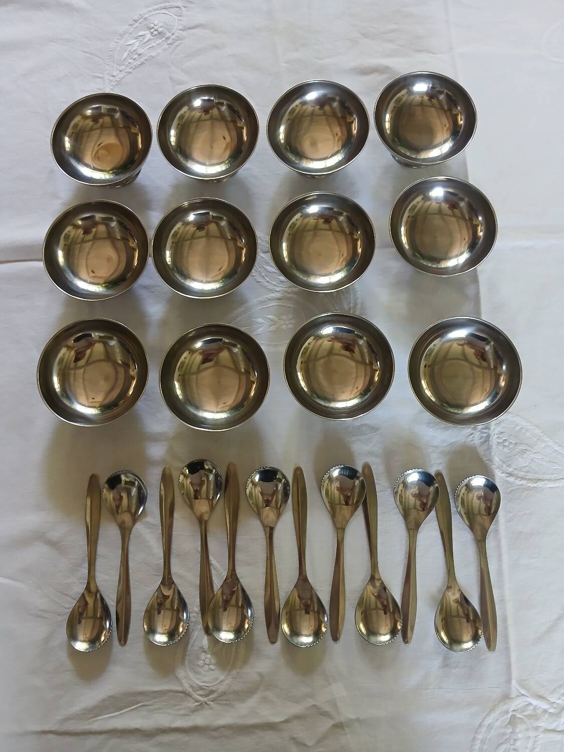 12 sorbet cups + 12 stainless steel spoons