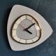 Vintage formica clock asymmetrical silent wall clock "Bayard silver grey"