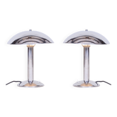 Art Deco Table Lamps in Chrome-Plated Steel, Czech, 1930s, Set of 2