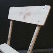 6 vintage garden chairs made of wood and metal
