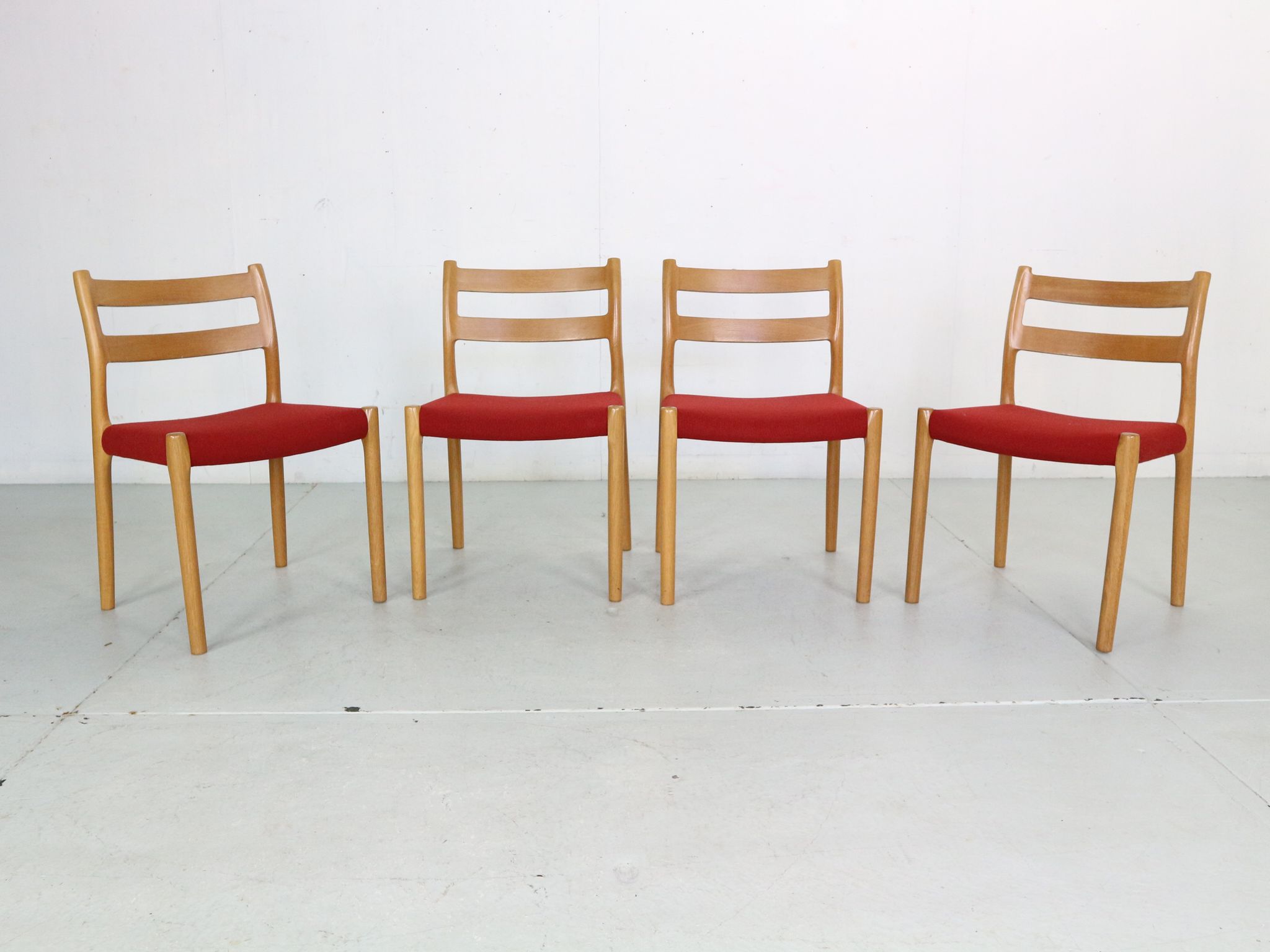 4 chairs model 84 by Niels Otto Moller for Højbjerg, Denmark 1970s
