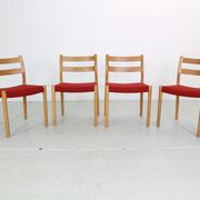 4 chairs model 84 by Niels Otto Moller for Højbjerg, Denmark 1970s