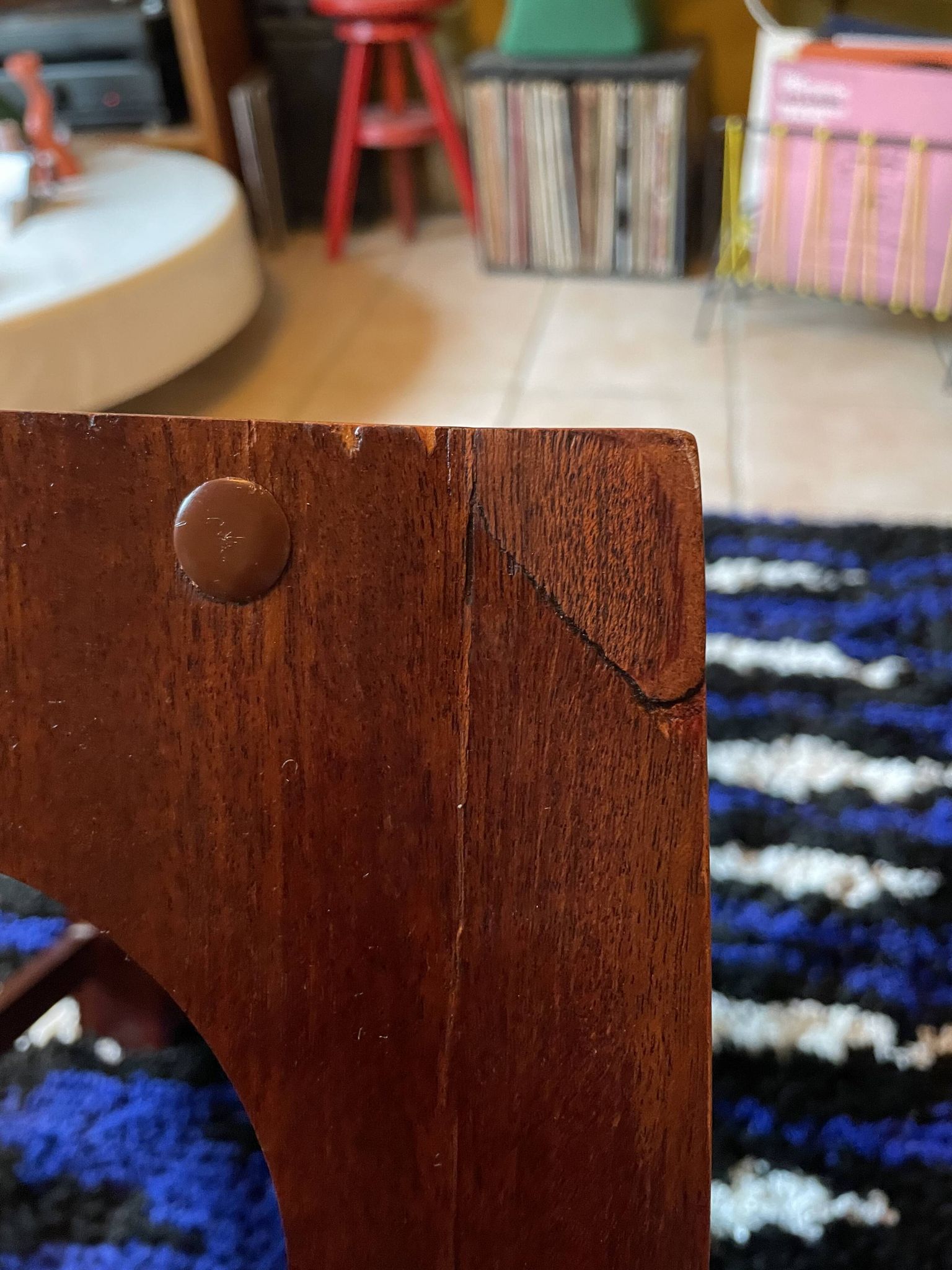 Set of three nesting coffee tables, 1970, dark wood