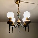 Green and gold directoire chandelier