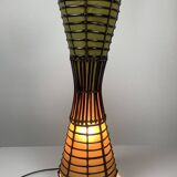 Lampadaire en bambou et tissu