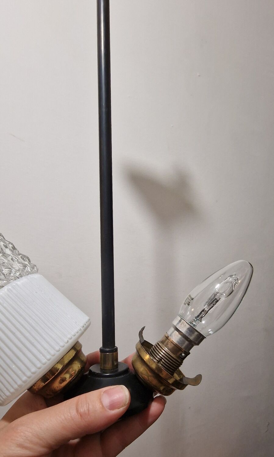 Chandelier 2 burners with chiseled glasses