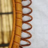 Italian rattan mirror 60's