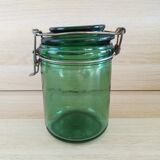 Bocal en verre vert solidex 1l h18cm
