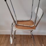 Pair of chairs in formica marbled effect 70s