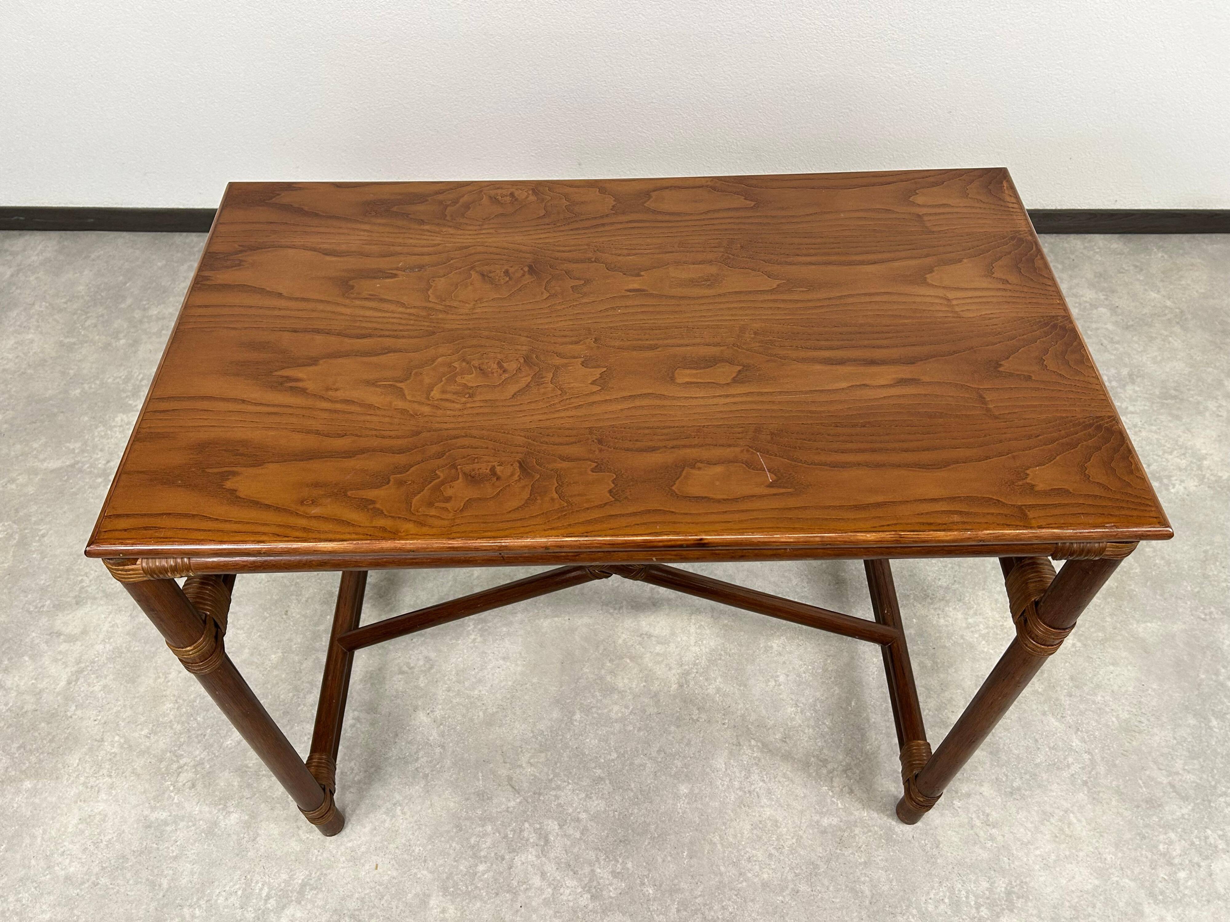 Modern mid-century bamboo desk by Gervasoni